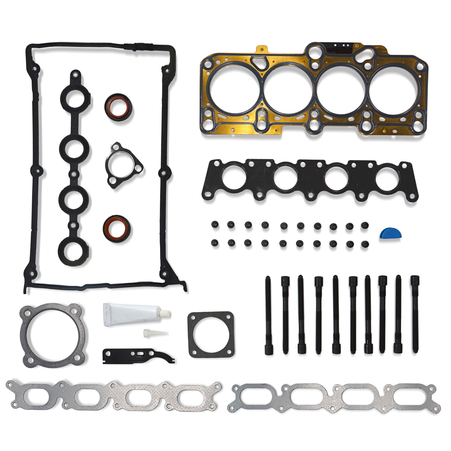 GOCPB Head Gasket with Bolts HS26182PT, ES71193 Head Gasket Bolts Set Compatible with Golf TT Quattro 2000 2001 2002 2003 2004 2005 2006 Beetle Jetta Passat 2000-2005 1.8L L4