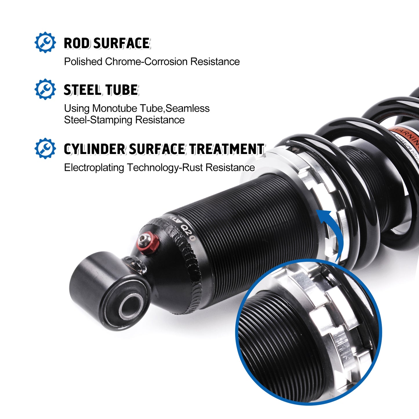 ATV Front Left Right Shock Absorber Compatible with 2008 2009 2010 2011 2012 Kawasaki Teryx 750 4x4 KRF750 BF Replaces OEM# 45014-0232 Front Twin-tube Shocks absorber 2pcs