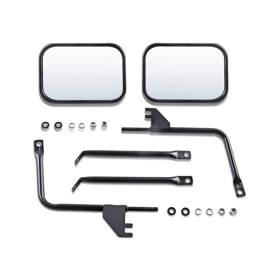 GOCPB Doors Off Mirrors Compatible with 1987-2006 Jeep Wrangler CJ YJ TJ JK JL & Unlimited Doors Off Quicker Install Door Hinge Mirror for Safe Doors Off Driving