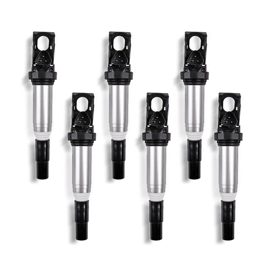 UF667 Ignition Coil Pack Set of 6 for 2001-2017 BMW 3-Series 325i 328i 335i N52 N54 M3 M5 S65 S63 X5 X6 2.5L 3.0L 4.4L 6.0L N55 OE Replacement 12137571643 High Performance Coil Packs UF522 UF570