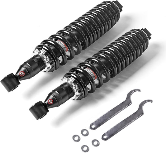 KLV Rear Left/Right Shock Absorbers Monotube Compatible with 2006 2007 2008 2009 Yamaha Rhino 450 4x4 YXR450 BR 2005 2006 2007 Rhino 660 5UG-F2210-11-00 5UG-F2210-10-00 2pcs
