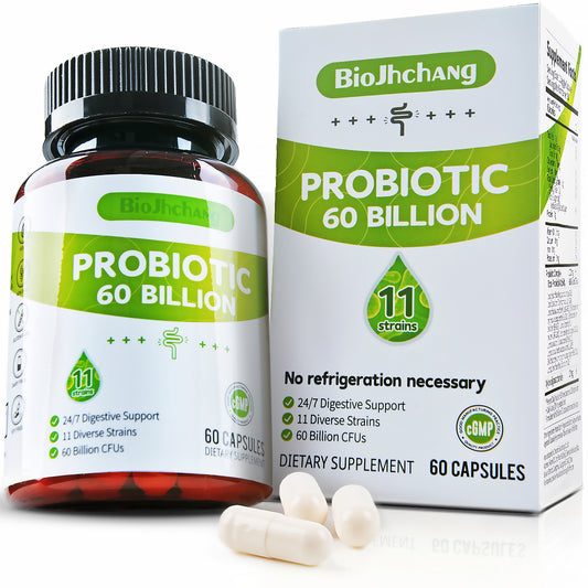 Probiotics 60 Billion CFU,11 Diverse Strains Probiotic Prebiotics for Women & Men, Immune, Digestive & Gut Health Sleep Support Occasional Constipation Diarrhea Gas & Bloating 60 Count