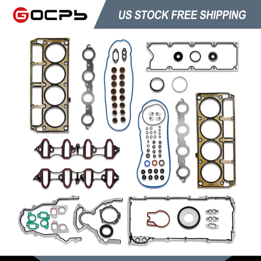 GOCPB Full MLS Head Gasket Set with Head Bolt Compatible with 2002-2011 Chevy Avalanche Suburban Express Tahoe GMC Envoy Savana Sierra Yukon XL 1500/2500/3500 4.8L 5.3L V8 HS26191PT-1 ES72173