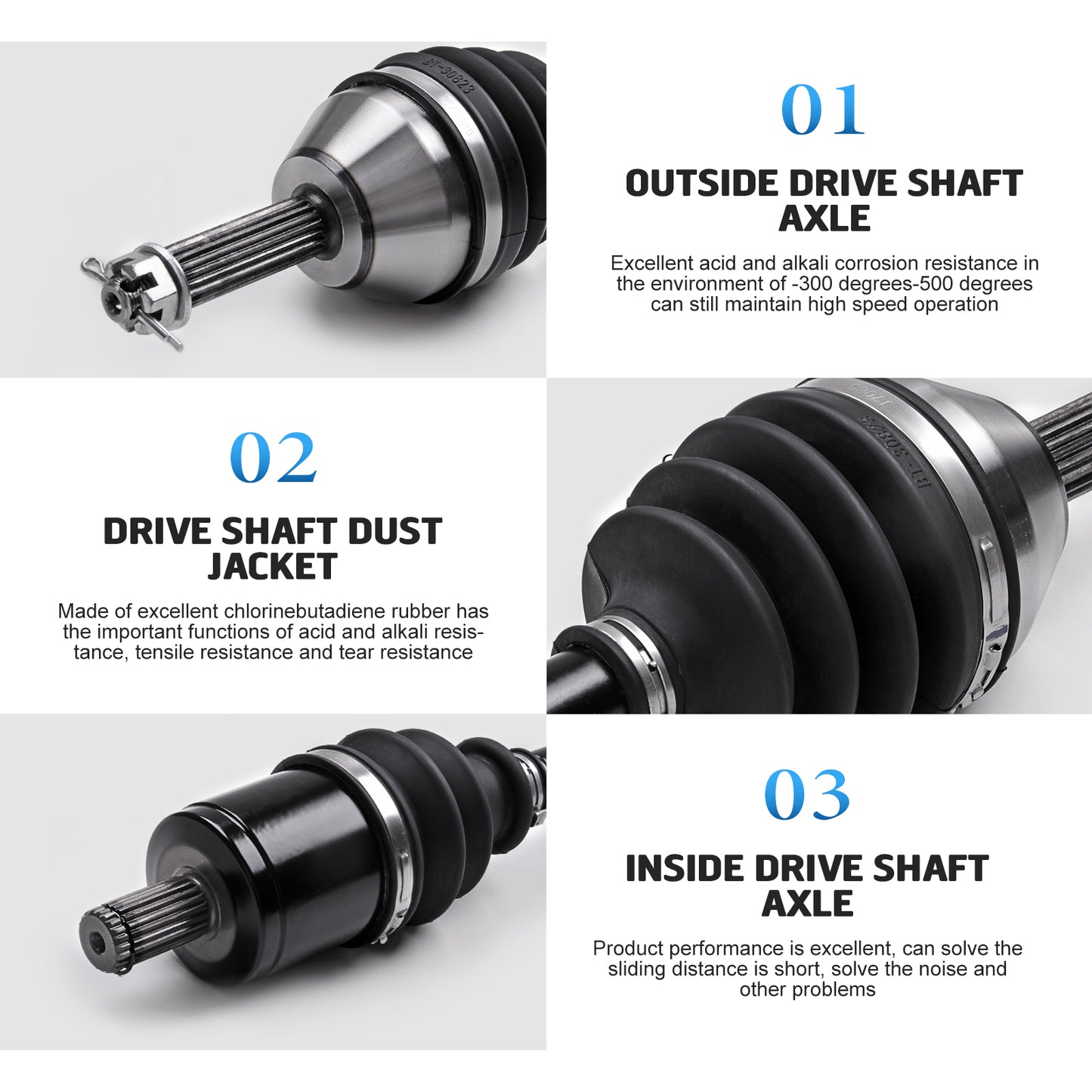 KLV Front Left Right CV Axle Compatible with Polaris Ranger 800 2010-2017 Ranger 800 Crew 2010-2014 Ranger 800 EFI EPS LE 2013 Ranger 800 XP 2011 2012 Ranger HD 700 2009 1332606 1332856