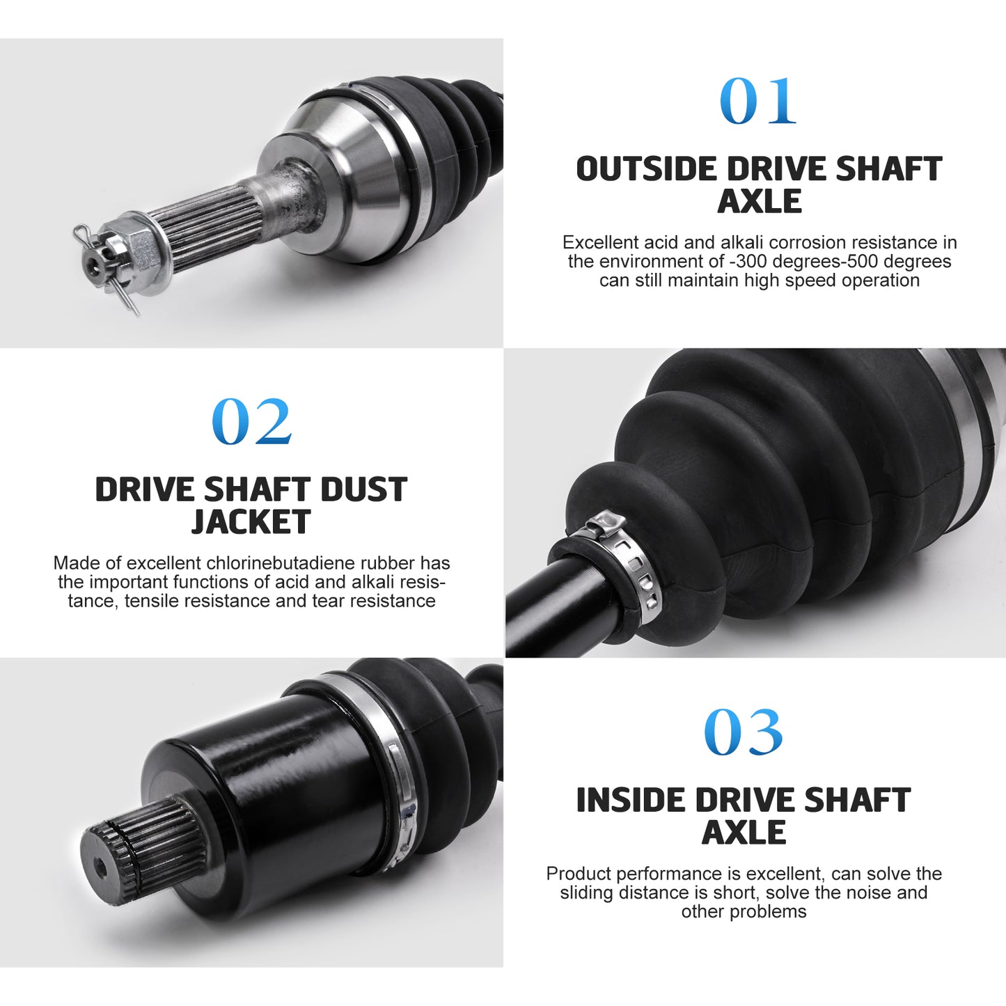 KLV Rear Left Right Drive Shaft CV Axle Compatible with 2003 2004 2005 Polaris Sportsman 400 500 600 700 800 MV7 Rear CV Axle 1380240 1380197