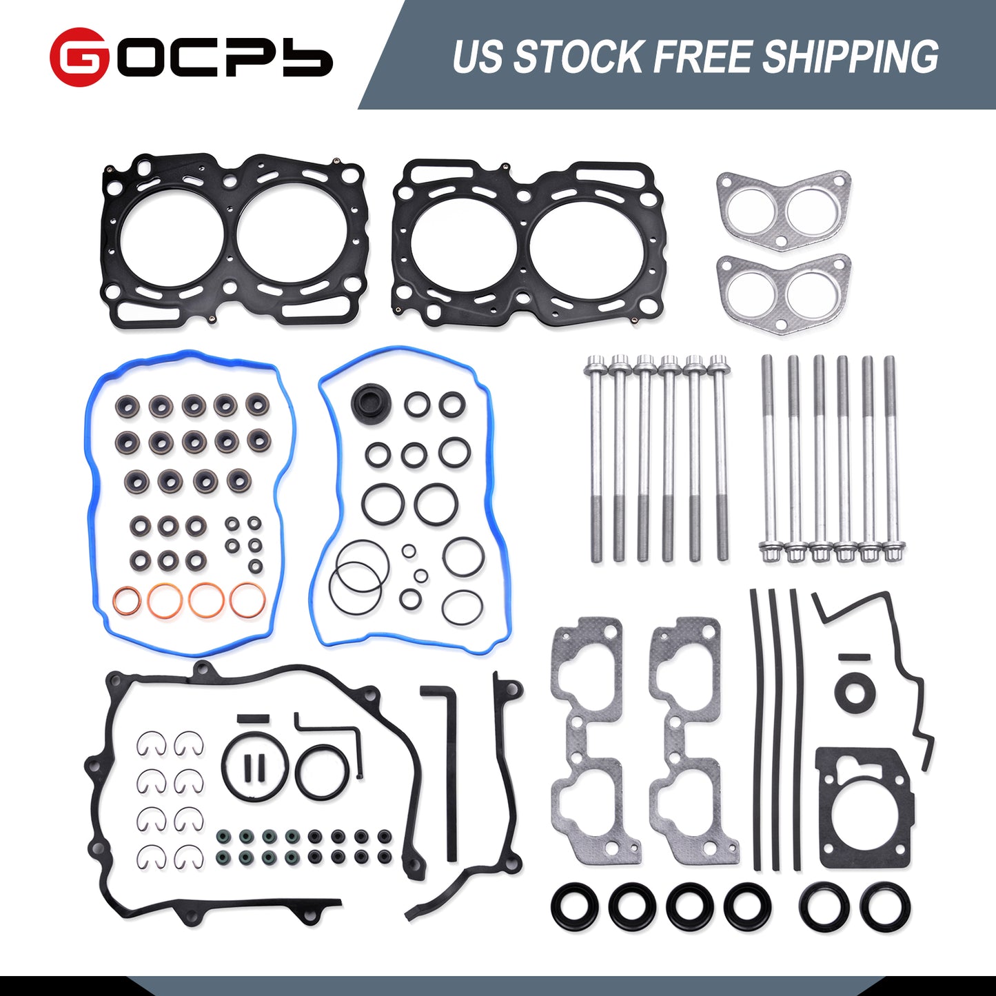 Engine Cylinder Head Gasket Set with Bolts Compatible with for Subaru Baja 2003-2006 for Subaru Forester 1999-2010
