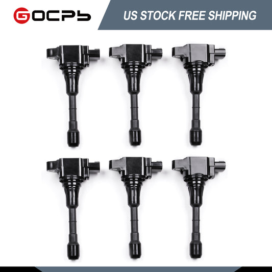 GOCPB Ignition Coil Pack Set of 6 UF617 for 2009-2020 Nissan 370Z 3.7L for Infiniti Q70 QX70 Q70L QX50 Q40 Q50 Q60 EX37 FX37 FX50 G37 M37 M56 2008-2019 5.0L 5.6L V8 22448-EY00A AIC-2809B