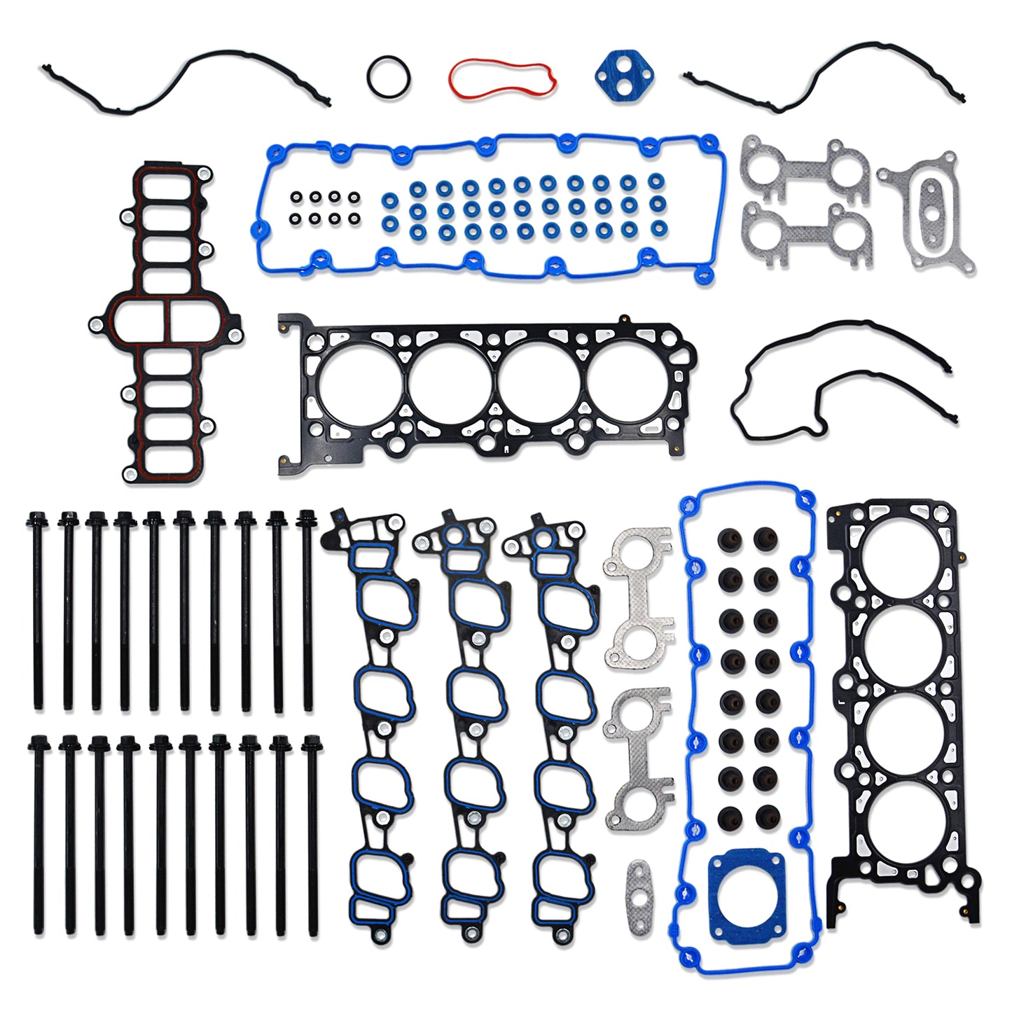 GOCPB Cylinder Head Gasket Set with Head Bolts HS9790PT-15 ES72798 Compatible with Ford Expedition F250 F350 Super Duty 00-04 E350 Super Duty F150 00-03 E150 E250 Econoline 00-02 5.4L V8