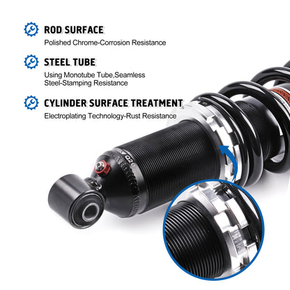 ATV Front Monotube Shocks Compatible with 2016-2020 Can-Am Outlander 450/570 16-20 Outlander Max 570 13-18 Outlander 650 EFI BF 12-15 Can-Am Outlander 800R EFI BF 706201163 706201170 2pcs