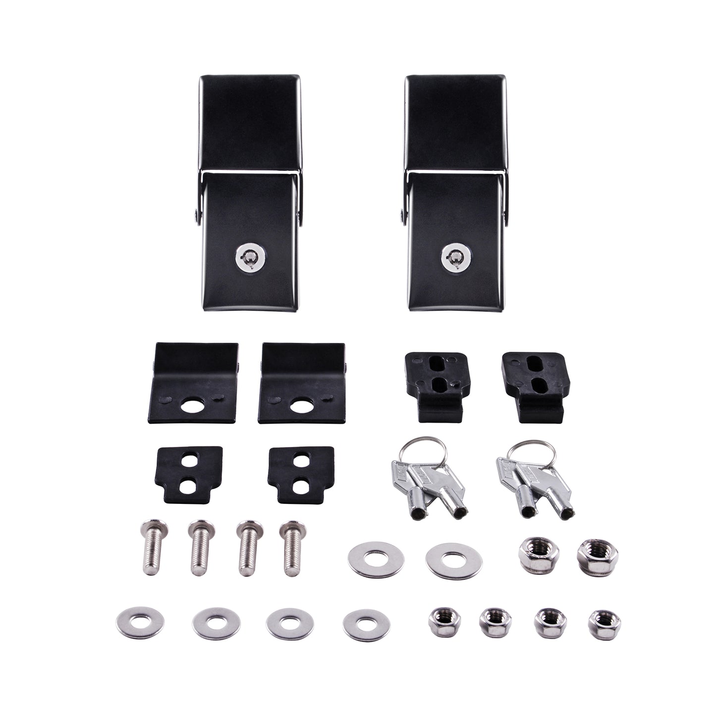 GOCPB Steel Hood Latches Compatible with Jeep Wrangler 2007-2023 JK JKU JL JLU Gladiator JT Rubicon Sahara X Off Road Sport Exterior Accessories