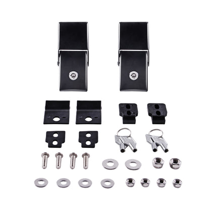 GOCPB Steel Hood Latches Compatible with Jeep Wrangler 2007-2023 JK JKU JL JLU Gladiator JT Rubicon Sahara X Off Road Sport Exterior Accessories