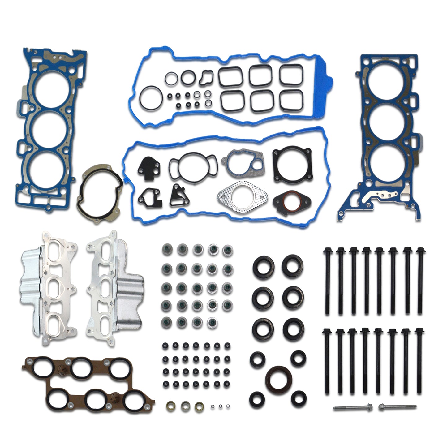 GOCPB Head Gasket Set with Bolts Compatible with 2009 2010 2011 2012 2013 2014 2015 2016 Tranverse Buick Enclave GMC Arcadia 3.6 L V6 DOHC 24V Head Gasket Bolts Set (with Bolts) HS26376PT-5 ES72274