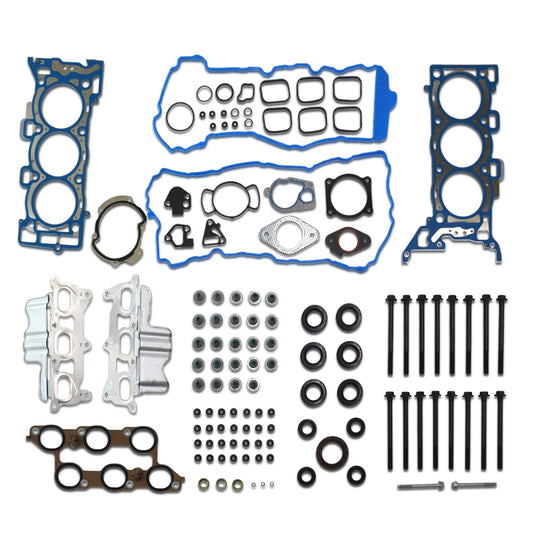 GOCPB Head Gasket Set with Bolts Compatible with 2009 2010 2011 2012 2013 2014 2015 2016 Tranverse Buick Enclave GMC Arcadia 3.6 L V6 DOHC 24V Head Gasket Bolts Set (with Bolts) HS26376PT-5 ES72274