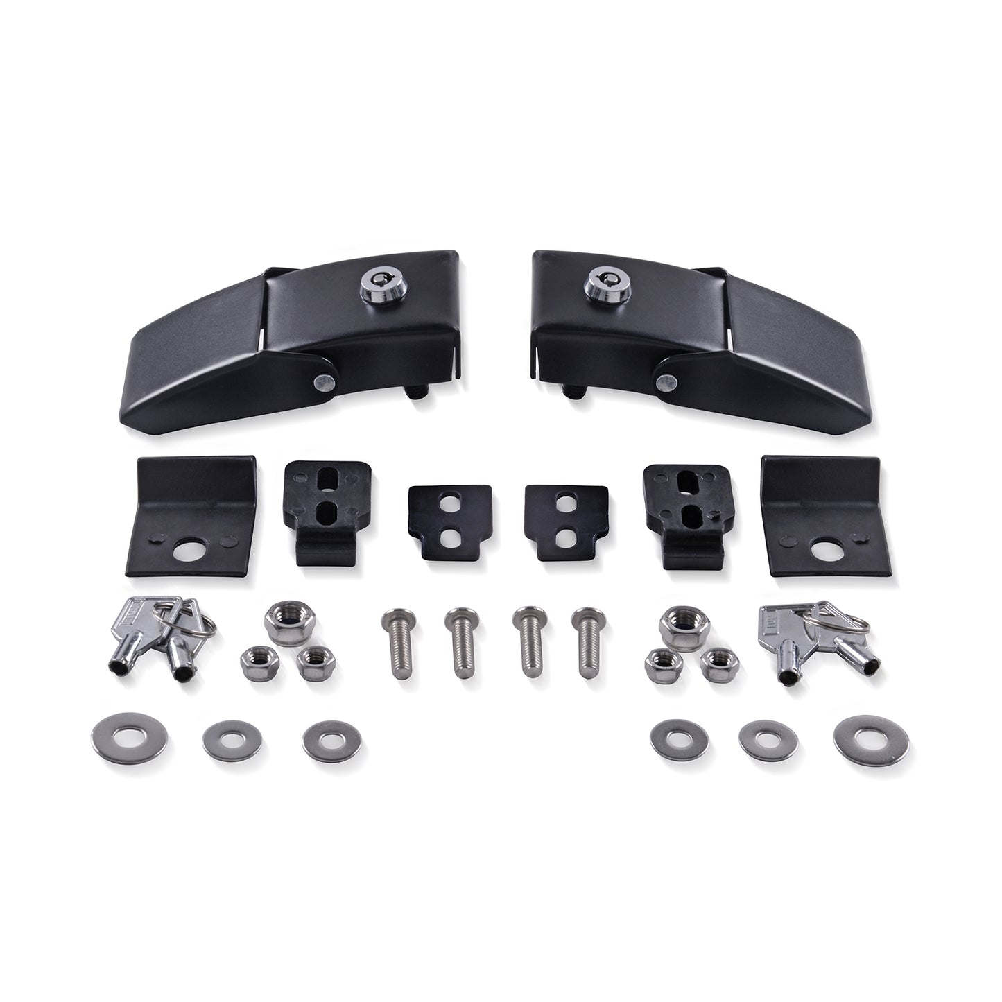 GOCPB Steel Hood Latches Compatible with Jeep Wrangler 2007-2023 JK JKU JL JLU Gladiator JT Rubicon Sahara X Off Road Sport Exterior Accessories