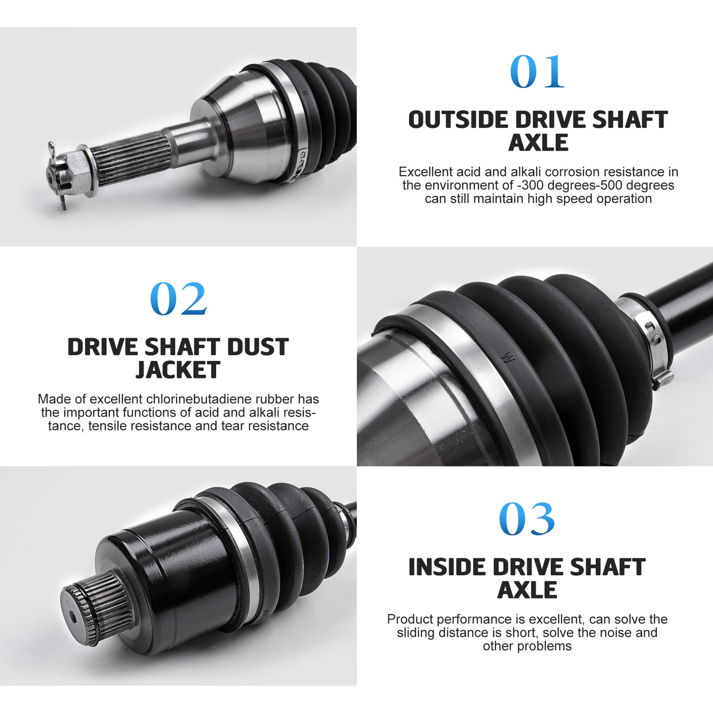 KLV Rear Right CV Axle Shaft Compatible with 2004-2009 Yamaha Rhino 450 Special Edition 660 Exploring Edition Special Edition ATV Axles 5UG-F53B0-01-00 5UG-F530W-02-00 5UG-F530U-20-00