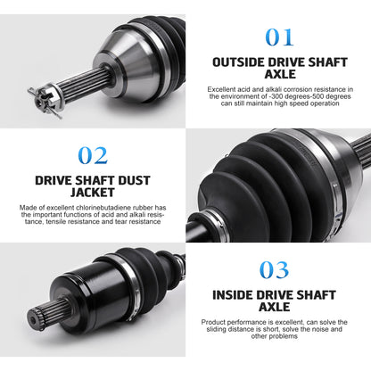 KLV Front Left Right CV Axle Compatible with Polaris Ranger 800 2010-2017 Ranger 800 Crew 2010-2014 Ranger 800 EFI EPS LE 2013 Ranger 800 XP 2011 2012 Ranger HD 700 2009 1332606 1332856