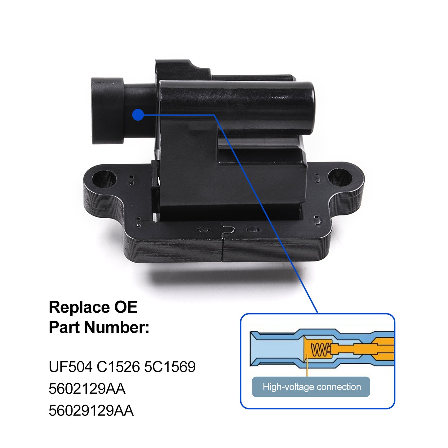 GOCPB Set of 8 Ignition Coils Pack Compatible with 2000 2001 2002 2003 2004 2005 2006 Cadillac Escalade Chevrolet Avalanche Silverado Suburban Tahoe GMC Savanna Sierra Yukon 4.8L 5.3L 6.0L V8 UF271