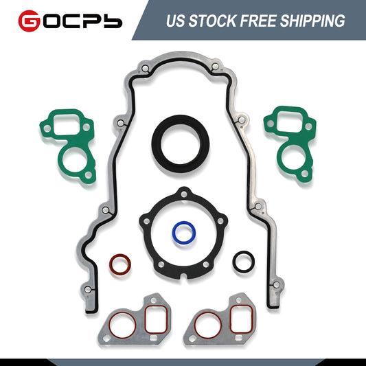 GOCPB Timing Cover Gasket Set - Compatible with 4.8L 5.3L 5.7L 6.0L 6.2L Chevy Silverado, Suburban Tahoe GMC Sierra Yukon, Savana, Cadillac Escalade - Replace 12633904 TCS45993