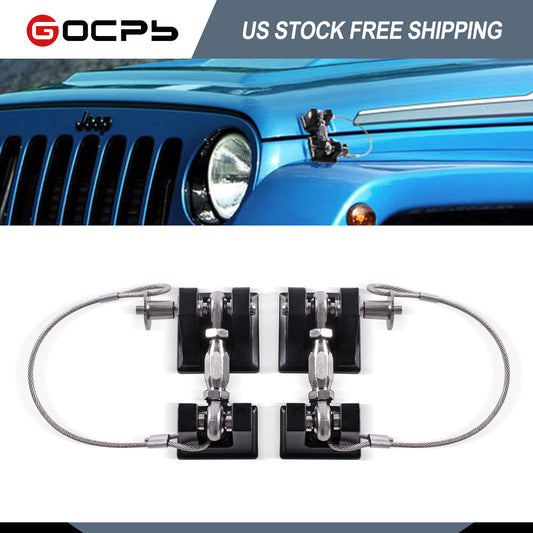 GOCPB JL Hood Latches for Jeep Wrangler, Locking Hood Latch Kit for 2018-2023 Jeep Wrangler JL &amp; Jeep Gladiator, Eliminate Hood Flutter, Aluminum, 1 Pair