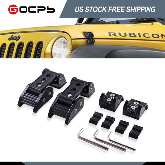 GOCPB for Jeep Hood Latches Locking Hood Catch Kit Compatible with 2007-2023 Jeep Wrangler JK JL Gladiator JT, Black