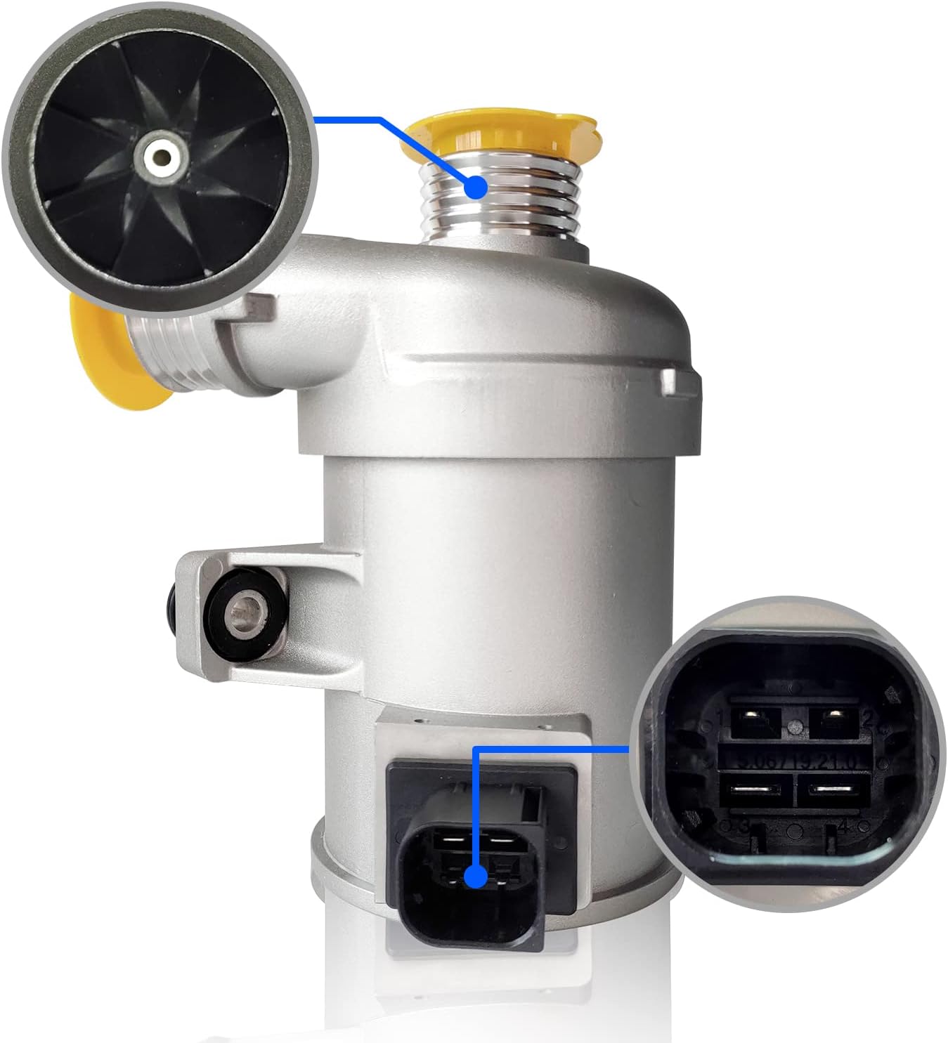 GOCPB Electric Water Pump 11518635089 Head Alloy Steel Car Coolant Pump Replacement for 3 Series 5 Series 7 Series X3 X5 X6(N20)