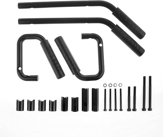 GOCPB Wild Boar Front Grab Handles Grab Bar Rear Front Grab Safety Handle Front Rear Steel Grip Handles Compatible with Jeep Wrangler JK 2007-2019 Black